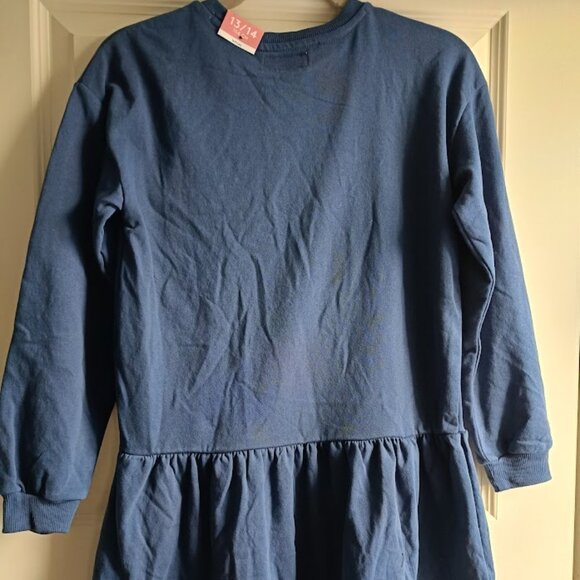 13/14 yrs.🎄Disney Mikey & Minnie Mouse Christmas Navy Dress - Picture 4 of 7